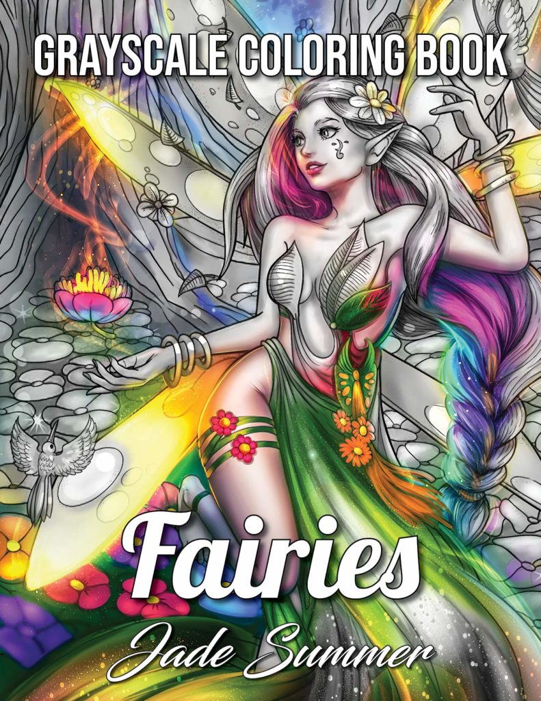 Fairies Grayscale: An Adult Coloring Book with Beautiful Fantasy 